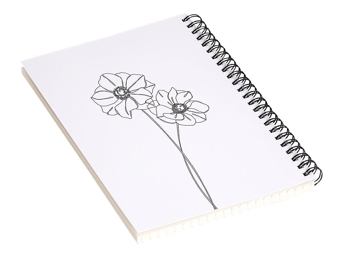 DENY Designs Anemones by the Colour Study Professional Notebooks, 5.5" x 8.25", Dotted, 40 Sheets, White (70286-NOBS01)
