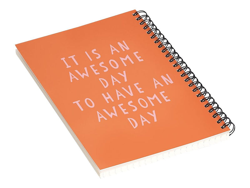 DENY Designs Awesome Day by June Journal Professional Notebooks, 5.5" x 8.25", Dotted, 40 Sheets, Orange (70873-NOBS01)