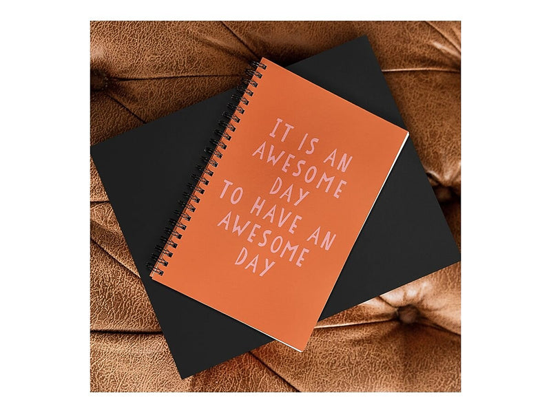 DENY Designs Awesome Day by June Journal Professional Notebooks, 5.5" x 8.25", Dotted, 40 Sheets, Orange (70873-NOBS01)