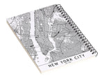 DENY Designs New York City White Map by Multiplicity Notebook, 5.5" x 8.25", Dotted, 40 Sheets, Cream (69105-nobs01)
