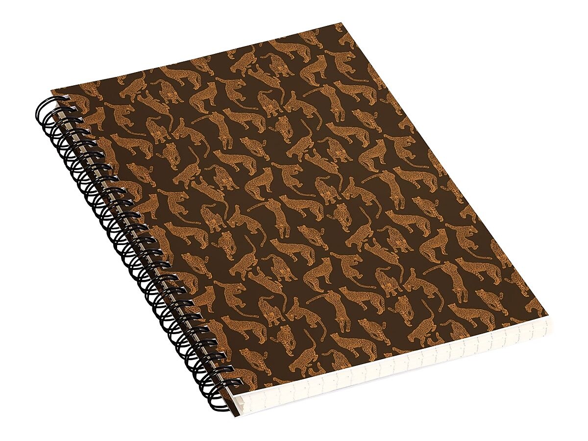 DENY Designs Cheetah Gisselle by Iveta Abolina Professional Notebooks, 5.5" x 8.25", Dotted, 40 Sheets, Brown (70302-NOBS01)