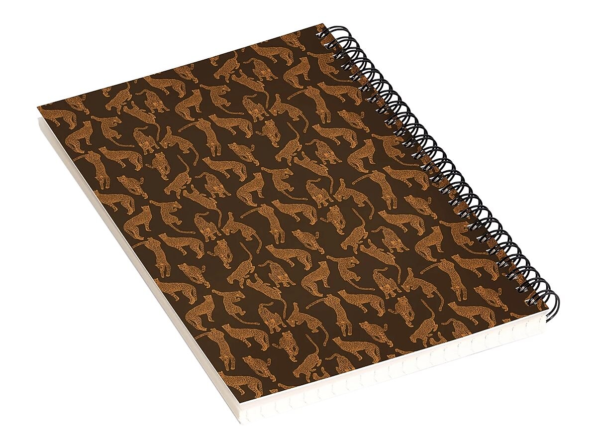 DENY Designs Cheetah Gisselle by Iveta Abolina Professional Notebooks, 5.5" x 8.25", Dotted, 40 Sheets, Brown (70302-NOBS01)