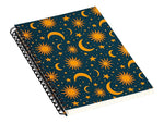 DENY Designs Vintage Sun and Star in Navy by Doodle by Meg Notebook, 5.5" x 8.25", Dotted, 40 Sheets (74738-nobs01)