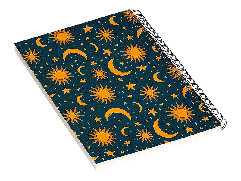 DENY Designs Vintage Sun and Star in Navy by Doodle by Meg Notebook, 5.5" x 8.25", Dotted, 40 Sheets (74738-nobs01)