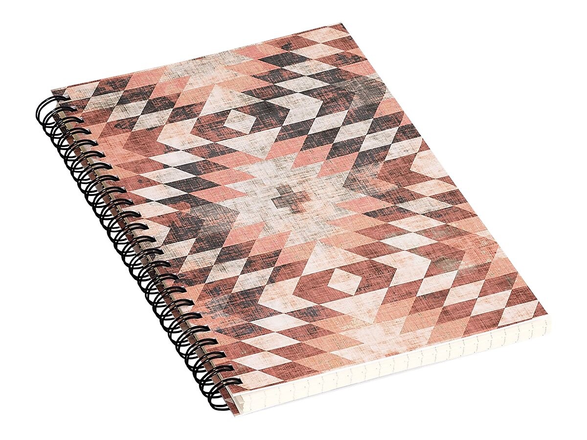 DENY Designs Native Coral Diamond by Holli Zollinger Notebook, 5.5" x 8.25", Dotted, 40 Sheets, Multicolor (67636-nobs01)