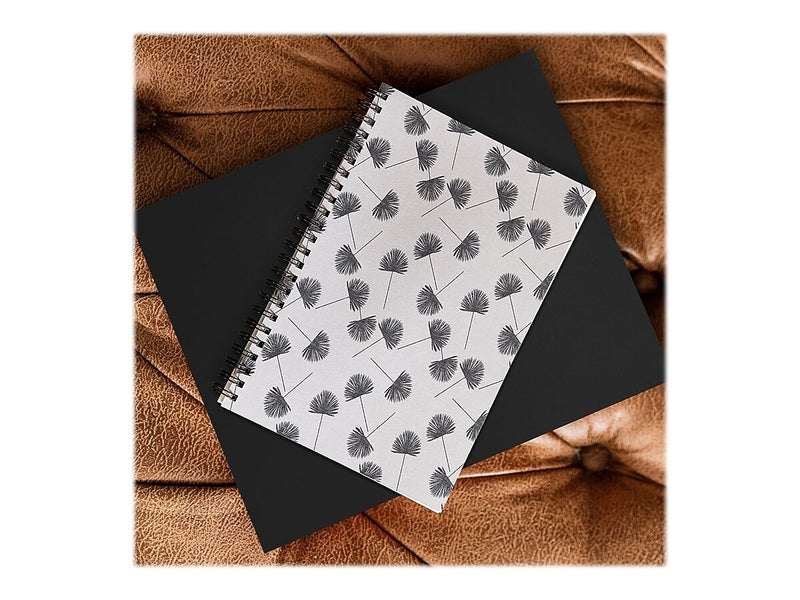 DENY Designs Woven Fan Palm In Gray by Little Arrow Design Co Notebook, 5.5" x 8.25", Dotted, 40 Sheets, White (69675-nobs01)