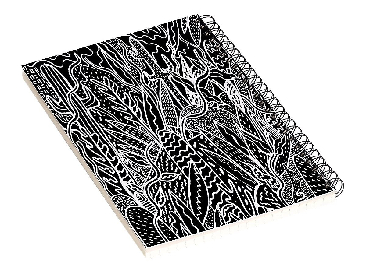 DENY Designs The Garden by Kris Tate Professional Notebooks, 5.5" x 8.25", Dotted, 40 Sheets, Black (58293-NOBS01)
