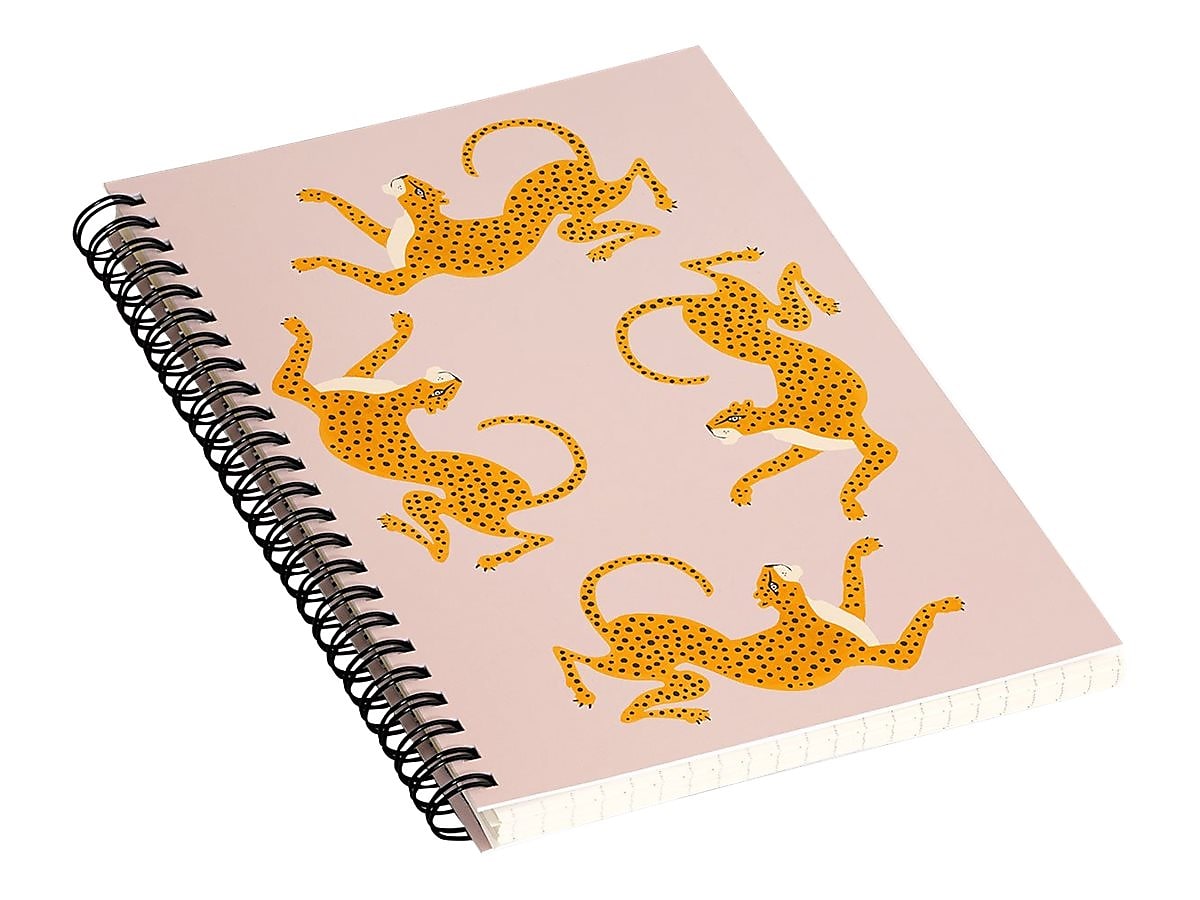 DENY Designs Leopard Race Pink by Megan Galante Professional Notebooks, 5.5" x 8.25", Dotted, 40 Sheets, Pink (72874-NOBS01)