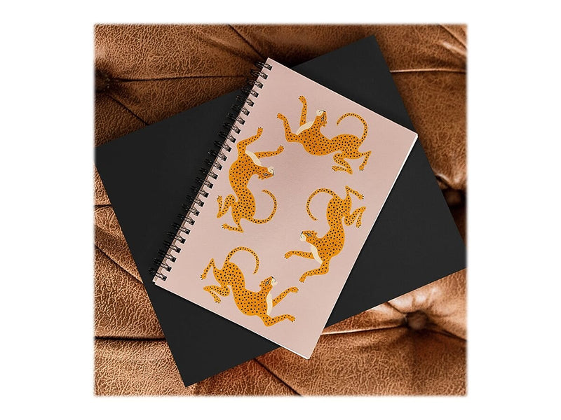DENY Designs Leopard Race Pink by Megan Galante Professional Notebooks, 5.5" x 8.25", Dotted, 40 Sheets, Pink (72874-NOBS01)