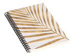DENY Designs Metallic Gold Palm Leaf by Modern Tropical Notebook, 5.5" x 8.25", Dotted, 40 Sheets, White/Gold