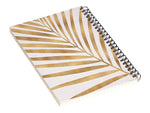 DENY Designs Metallic Gold Palm Leaf by Modern Tropical Notebook, 5.5" x 8.25", Dotted, 40 Sheets, White/Gold