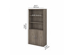 Bush Business Furniture Studio C 73"H 5-Shelf Bookcase with Adjustable Shelves, Modern Hickory Laminated Wood (STC015MH)
