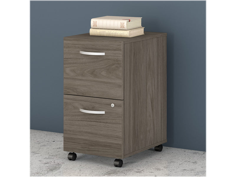 Bush Business Furniture Studio C 2-Drawer Mobile Vertical File Cabinet, Letter/Legal Size, Lockable, Modern Hickory (SCF116MHSU)