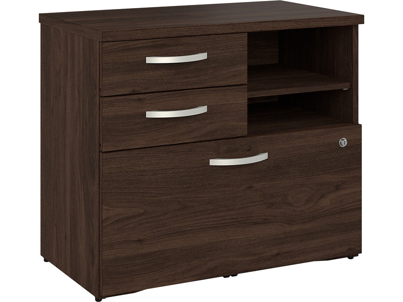 Bush Business Furniture Studio C Office Storage Cabinet with Drawers and Shelves, Black Walnut (SCF130BWSU)