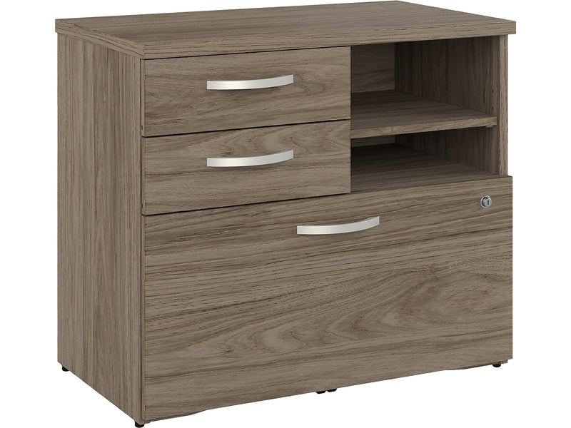 Bush Business Furniture Studio C Office Storage Cabinet with Drawers and Shelves, Modern Hickory (SCF130MHSU)