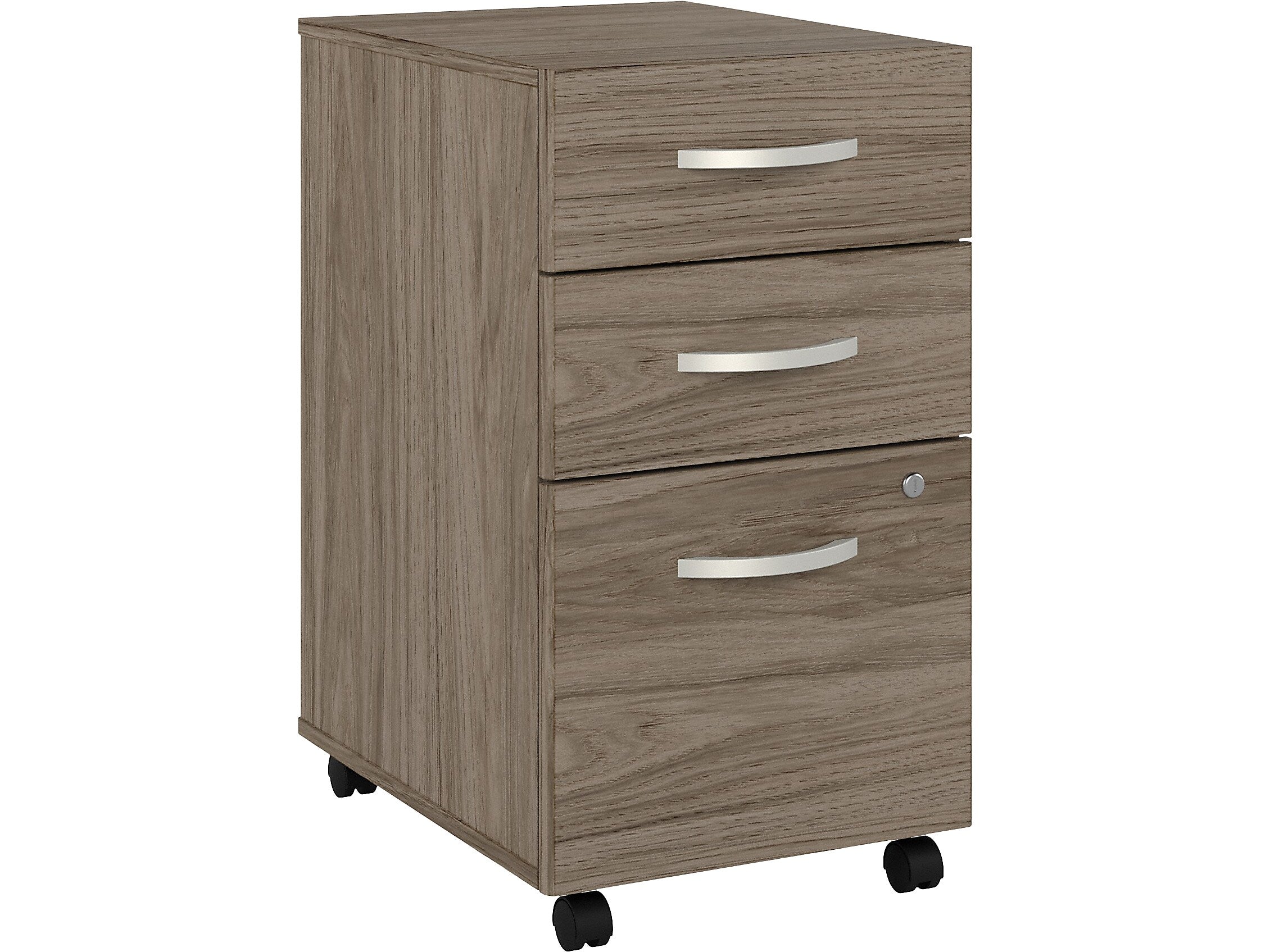 Bush Business Furniture Studio C 3-Drawer Mobile Vertical File Cabinet, Letter/Legal Size, Lockable, Modern Hickory (SCF216MHSU)