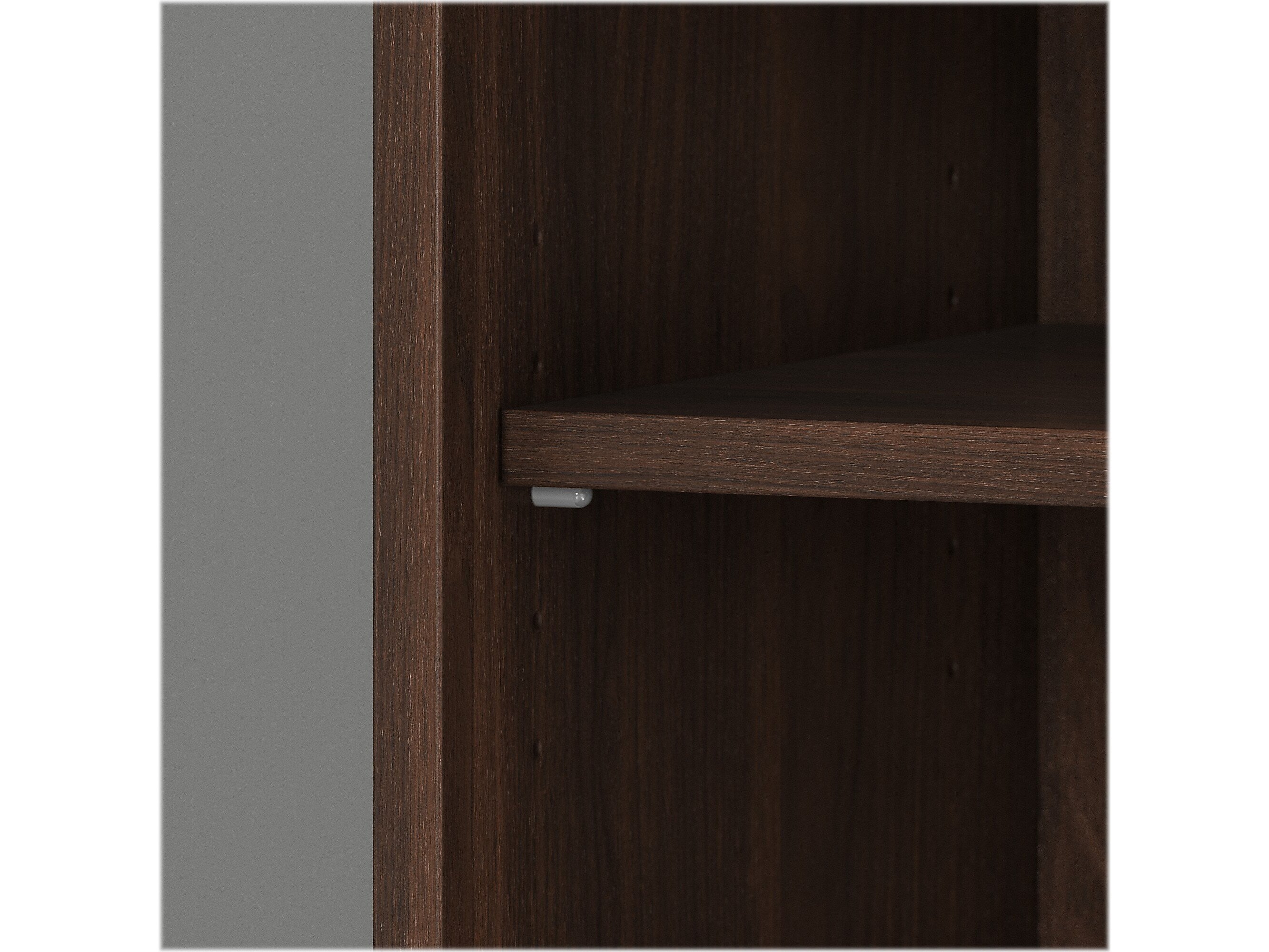 Bush Business Furniture Studio C 73"H 5-Shelf Bookcase with Adjustable Shelves, Black Walnut Laminated Wood (SCB136BW)