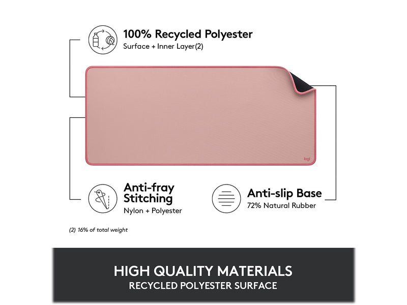 Logitech Studio Series Non-Skid Mouse Pad, Dark Rose (956-000048)
