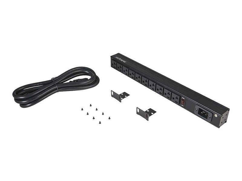 StarTech 10-Outlet Power Strip, 8', Black (RKPW101920)
