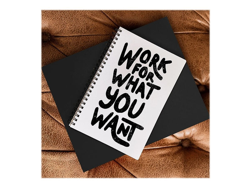 DENY Designs Work for What You Want by Phirts Professional Notebooks, 5.5" x 8.25", Dotted, 40 Sheets, White (69196-NOBS01)