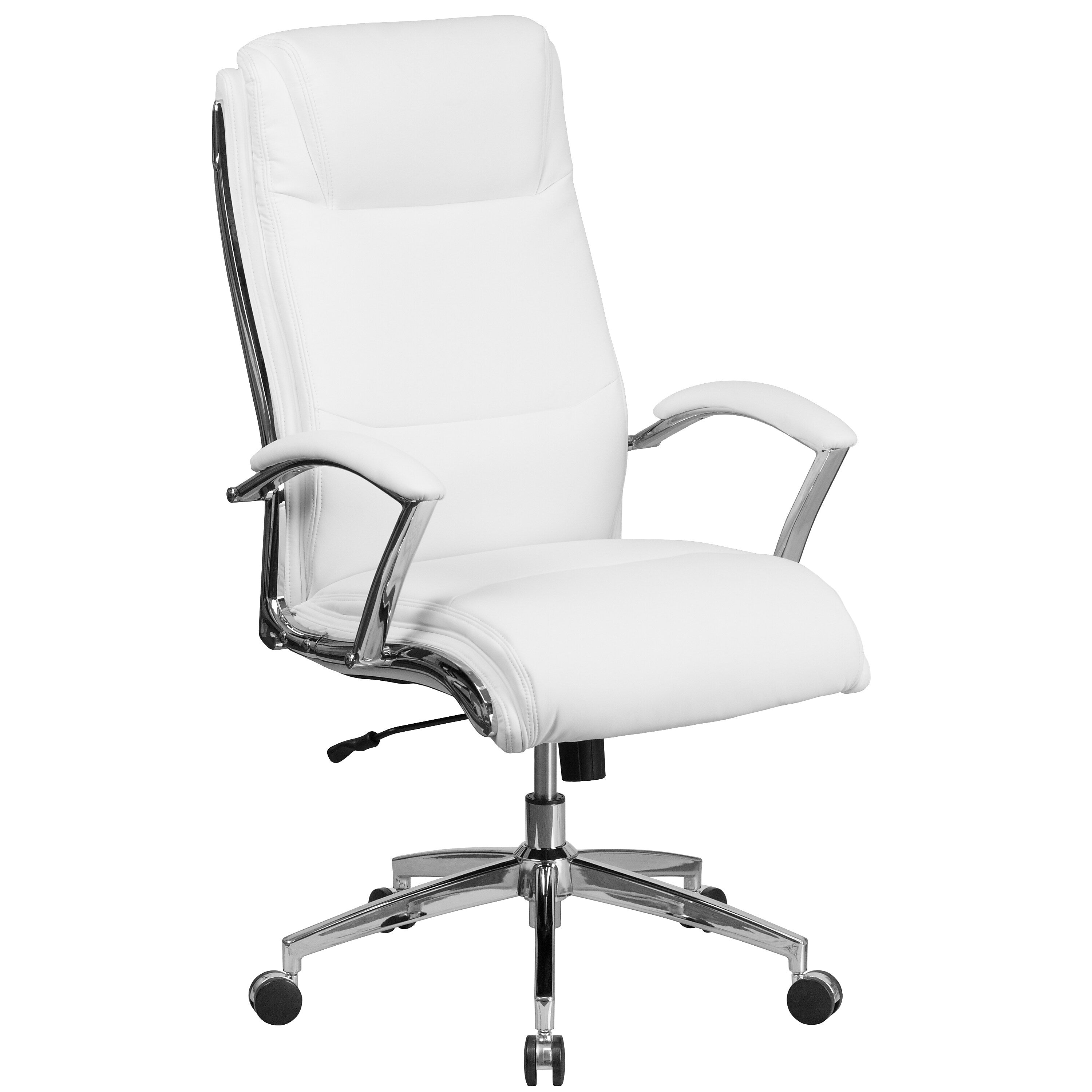 Flash Furniture Rebecca LeatherSoft Swivel High Back Executive Office Chair, White (GO2192WH)