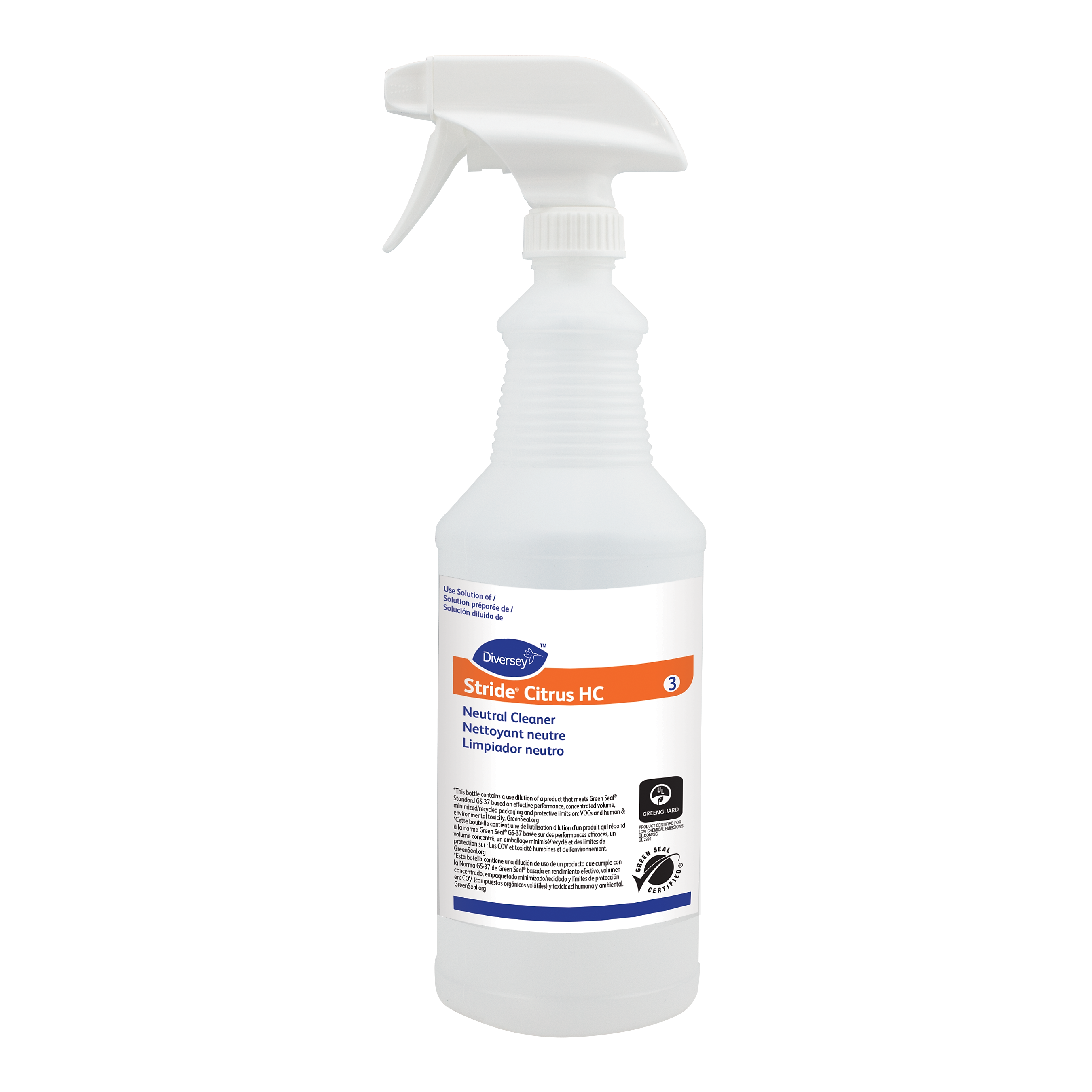 PBI Stride Citrus HC NC #3 32 oz. Spray Bottle with Trigger, Natural, 6/Carton (9D939053A-6X)