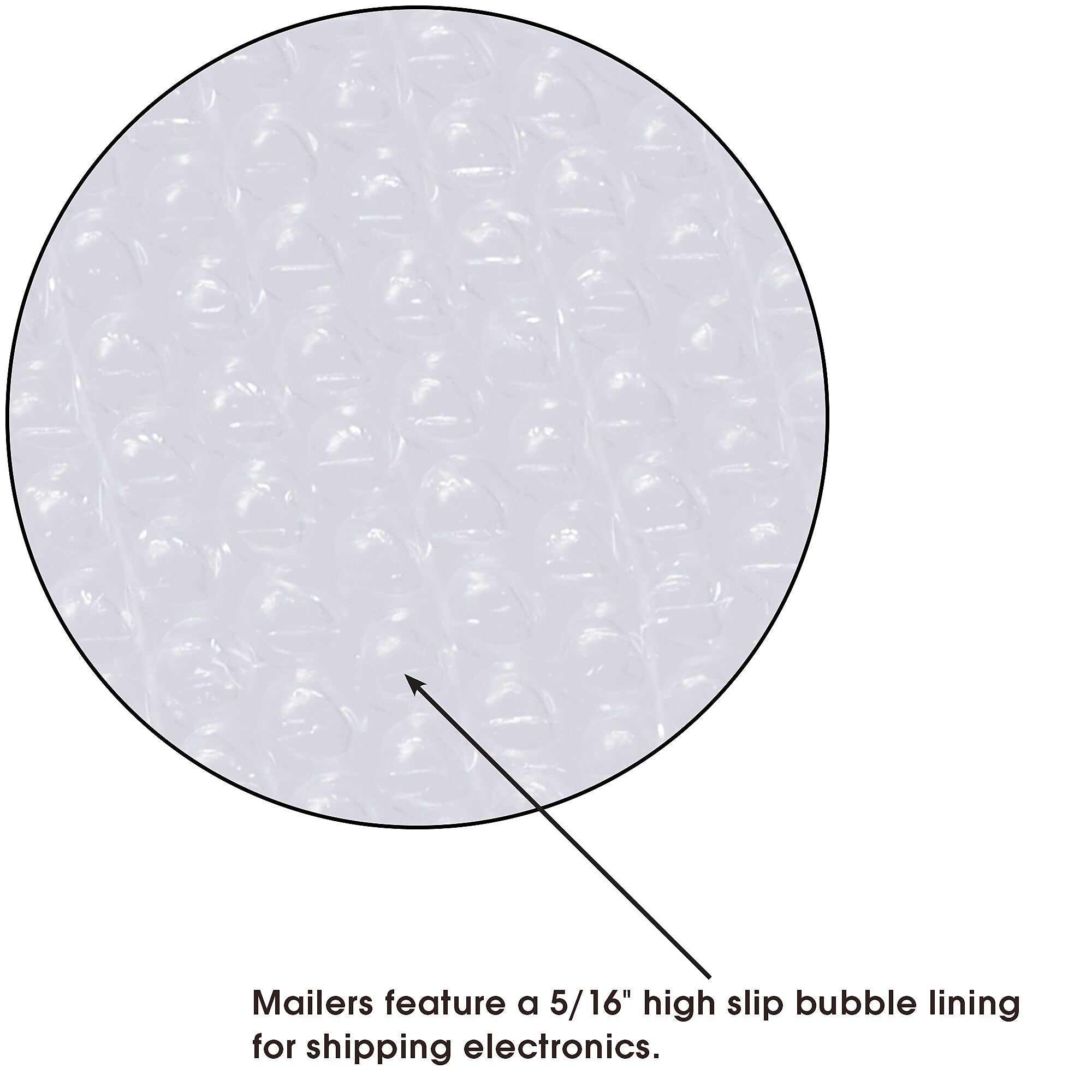 10.5" x 16" Self-Sealing Bubble Mailer, #5, White, 50/Carton (B923)