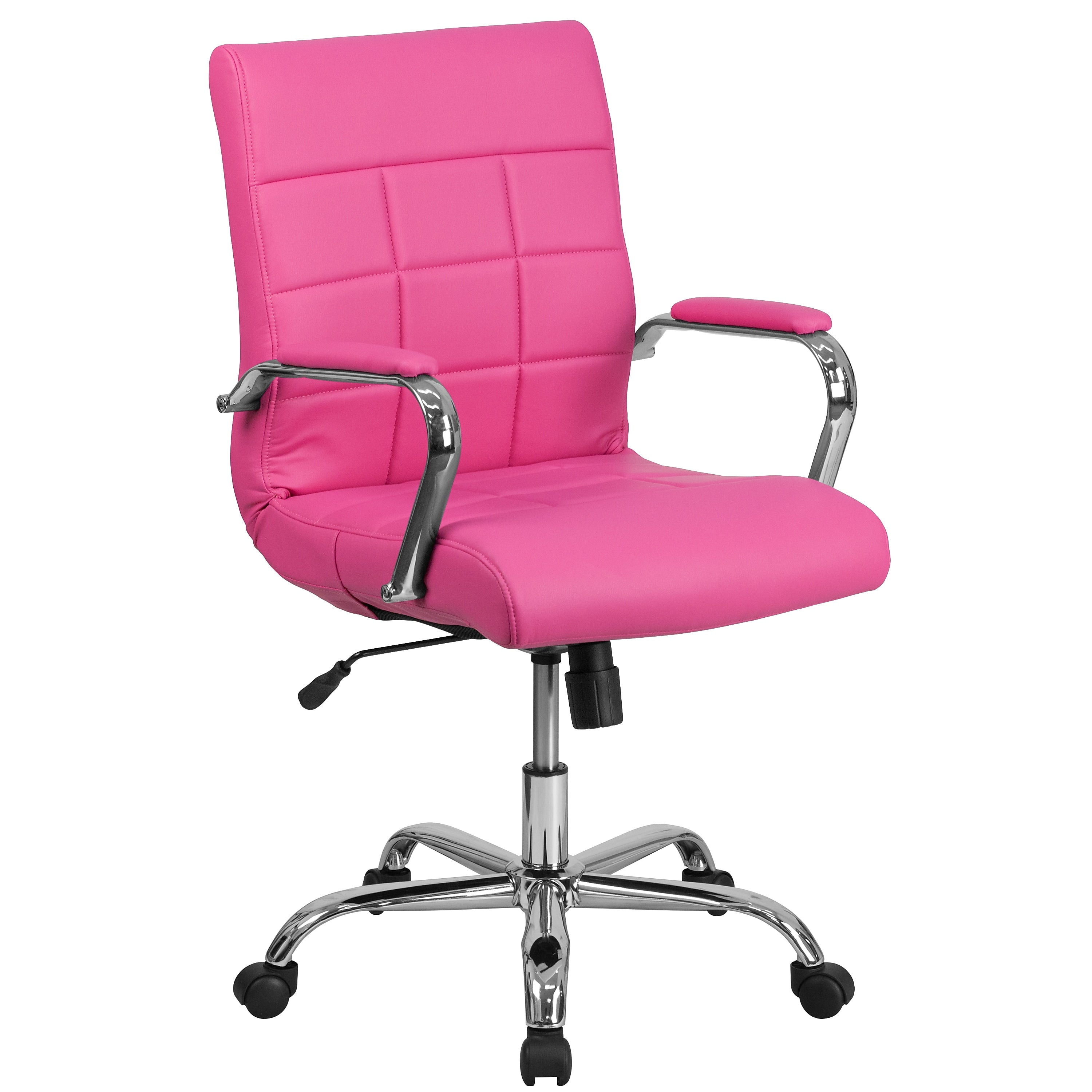 Flash Furniture Vivian Vinyl Swivel Mid-Back Executive Office Chair, Pink (GO2240PK)