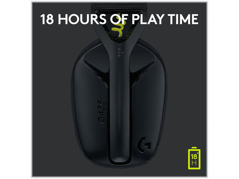 Logitech G435 LIGHTSPEED Bluetooth Over-the-Ear Gaming Headset, Black (981-001049)
