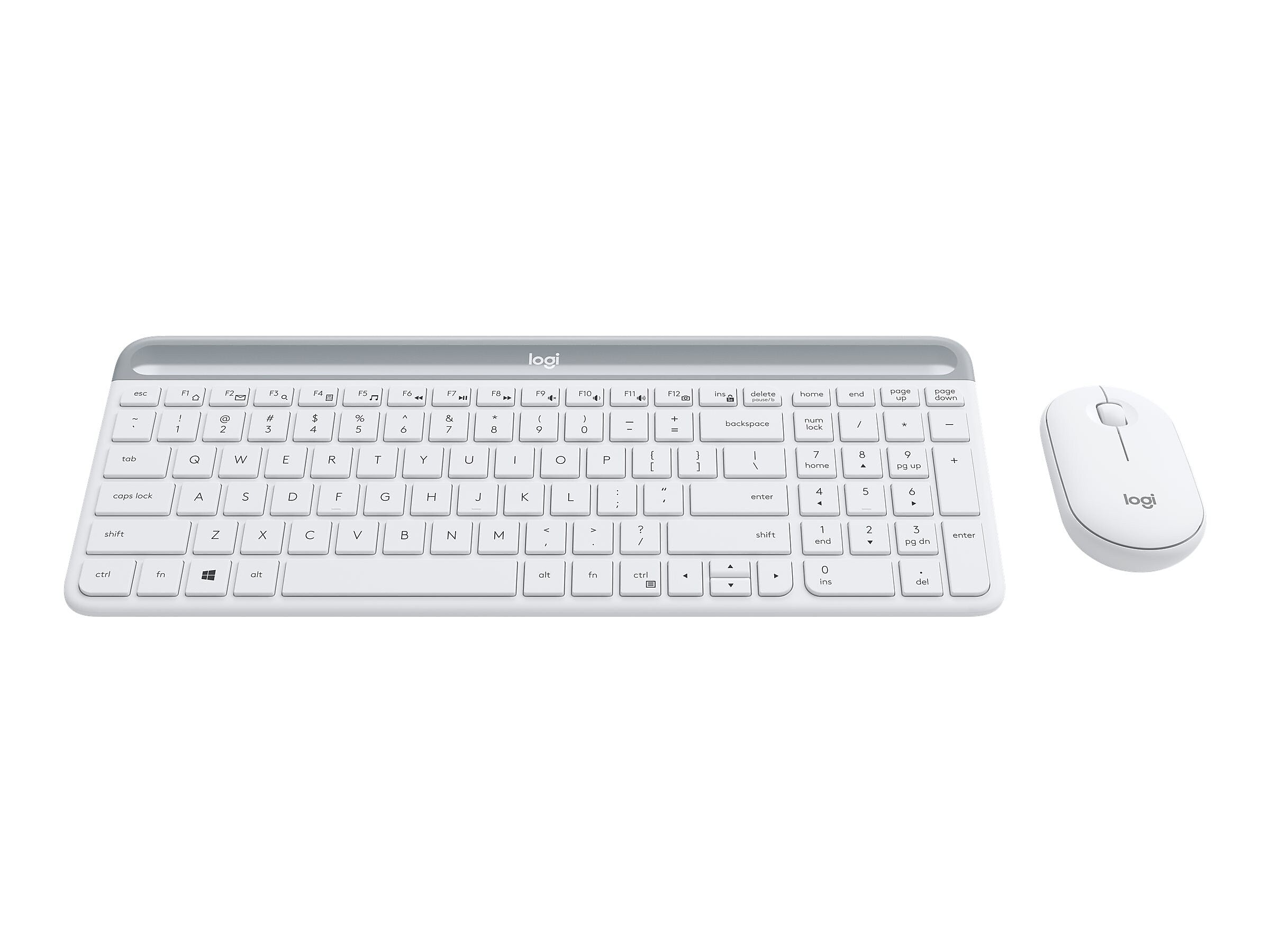 Logitech Slim Wireless Combo MK470 Keyboard and Optical Mouse, Off-White (920-009443)