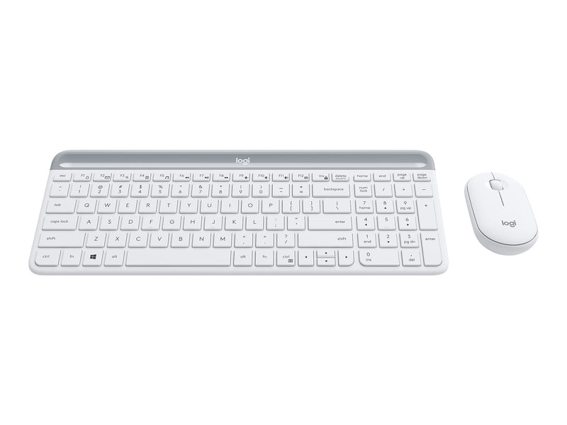 Logitech Slim Wireless Combo MK470 Keyboard and Optical Mouse, Off-White (920-009443)