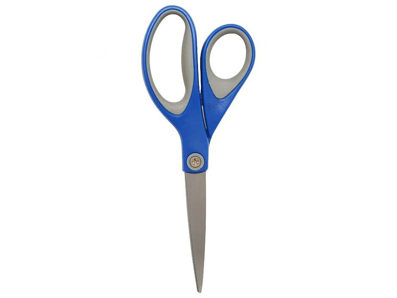 Westcott 8" Stainless Steel Scissors, Silver/Blue/Gray, 2/Pack (17836)