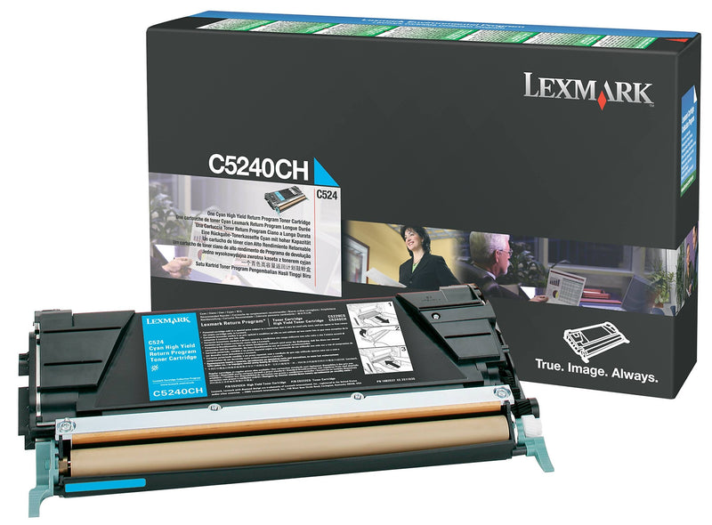 Lexmark C5240CH Cyan High Yield Toner Cartridge, Prints Up to 5,000 Pages
