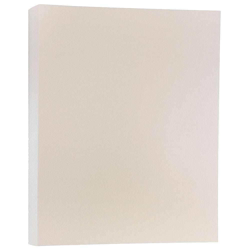 JAM Paper Metallic Colored 8.5" x 11" Copy Paper, 32 lbs., Opal Ivory Stardream, 25 Sheets/Pack (173SD8511OP120B)