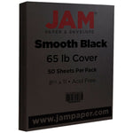 JAM Paper 65 lb. Cardstock Paper, 8.5" x 11", Black, 50 Sheets/Pack (64431263)