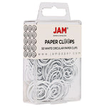 JAM Paper Circular Small Paper Clips, White, 2 Packs of 50 (2187139B)