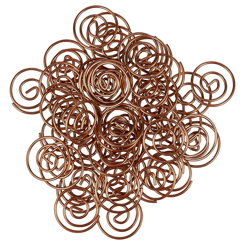 JAM Paper Circular Small Paper Clips, Rose Gold, 2 Packs of 50 (21832061B)