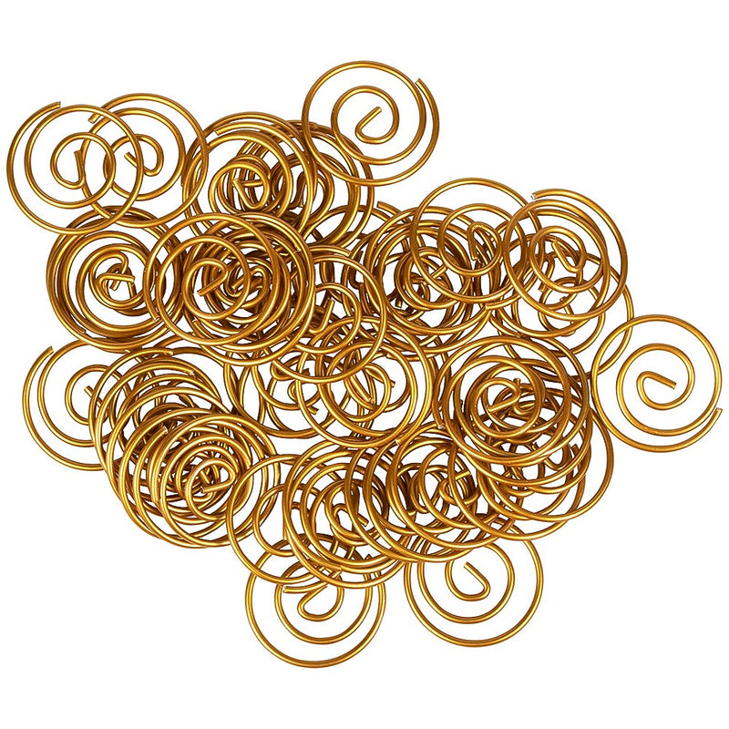 JAM Paper Circular Small Paper Clips, Gold, 2 Packs of 50 (21832062B)