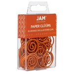 JAM Paper Colored Circular Paper Clips, Round Paperclips, Orange, 2 Packs of 50 (21827540B)