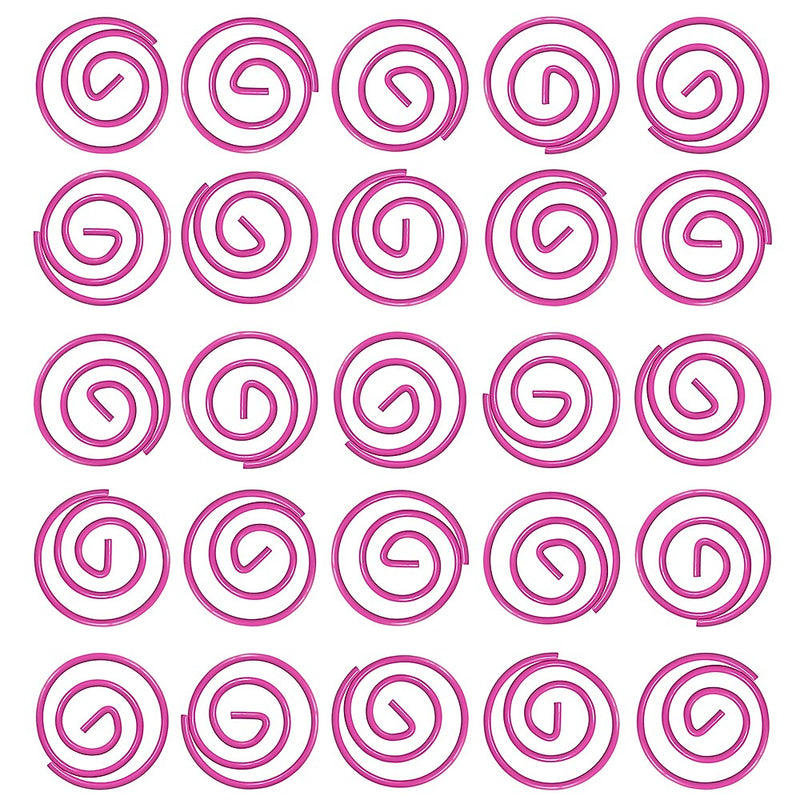 JAM Paper Circular Small Paper Clips, Hot Pink Fuchsia, 2 Packs of 50 (2187136B)