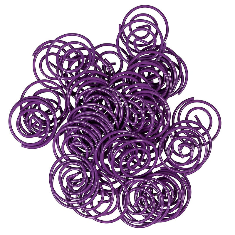 JAM Paper Colored Circular Paper Clips, Round Paperclips, Purple, 2 Packs of 50 (2187137B)