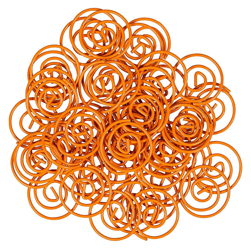 JAM Paper Colored Circular Paper Clips, Round Paperclips, Orange, 2 Packs of 50 (21827540B)