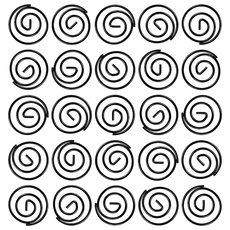 JAM Paper Colored Circular Paper Clips, Round Paperclips, Black, 2 Packs of 50 (2187133B)