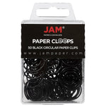 JAM Paper Colored Circular Paper Clips, Round Paperclips, Black, 2 Packs of 50 (2187133B)