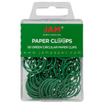 JAM Paper Colored Circular Paper Clips, Round Paperclips, Green, 2 Packs of 50 (2187135B)