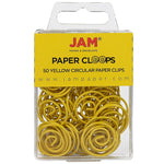 JAM Paper Circular Small Paper Clips, Yellow, 2 Packs of 50 (2187140B)