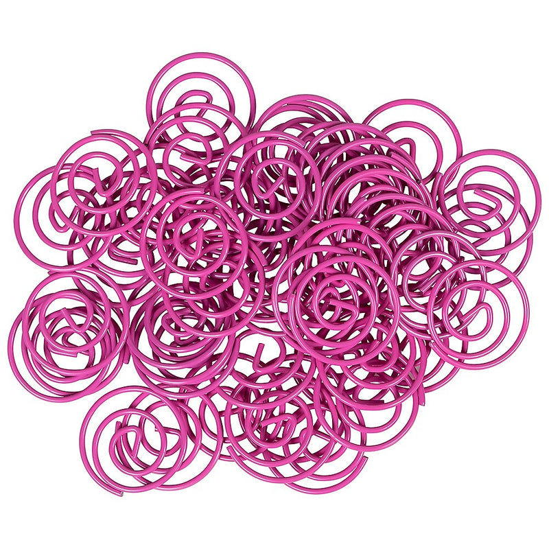 JAM Paper Circular Small Paper Clips, Hot Pink Fuchsia, 2 Packs of 50 (2187136B)