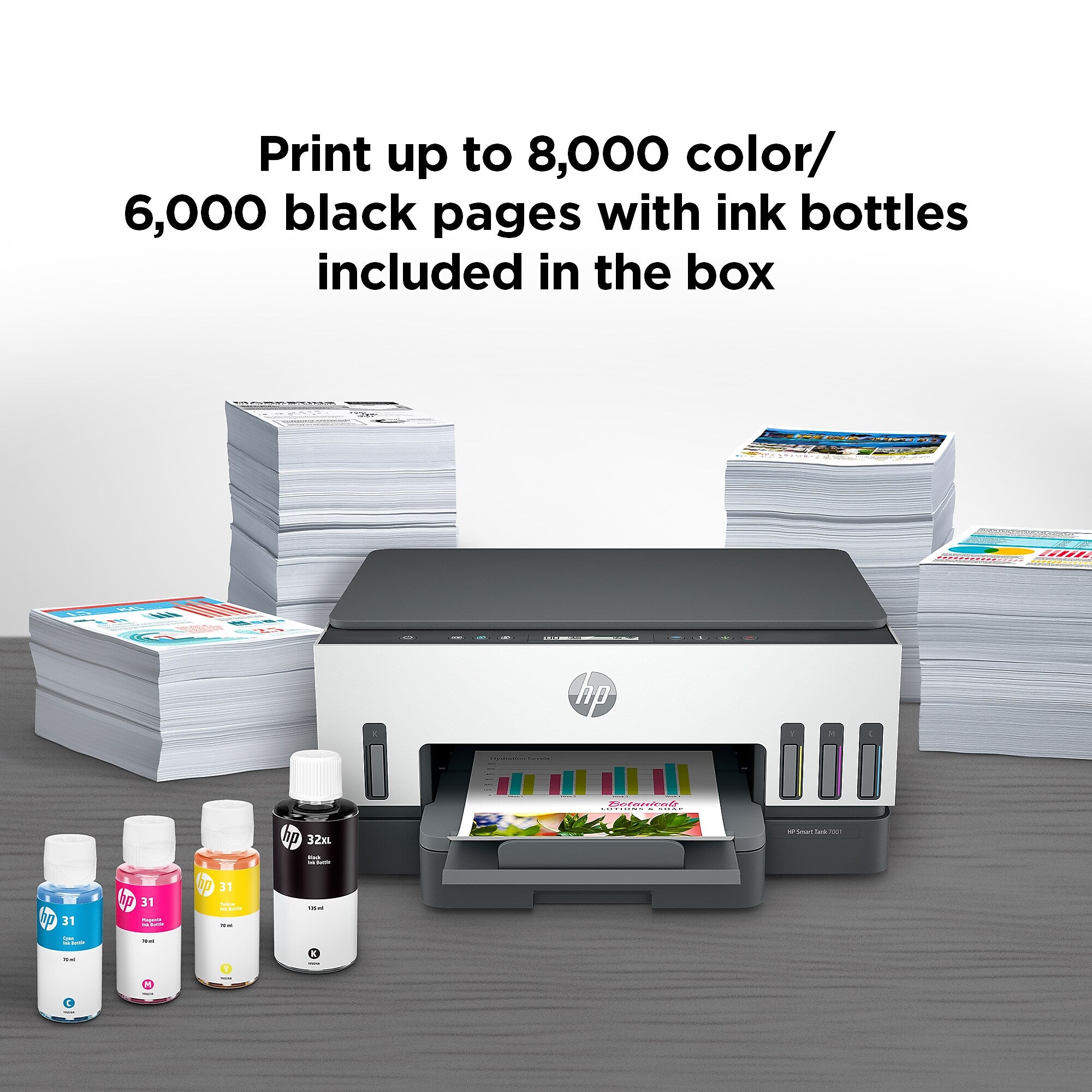 HP Smart Tank 7001 Wireless All-in-One Color Ink Tank Printer Scanner Copier, 2 years ink included (28B49A)