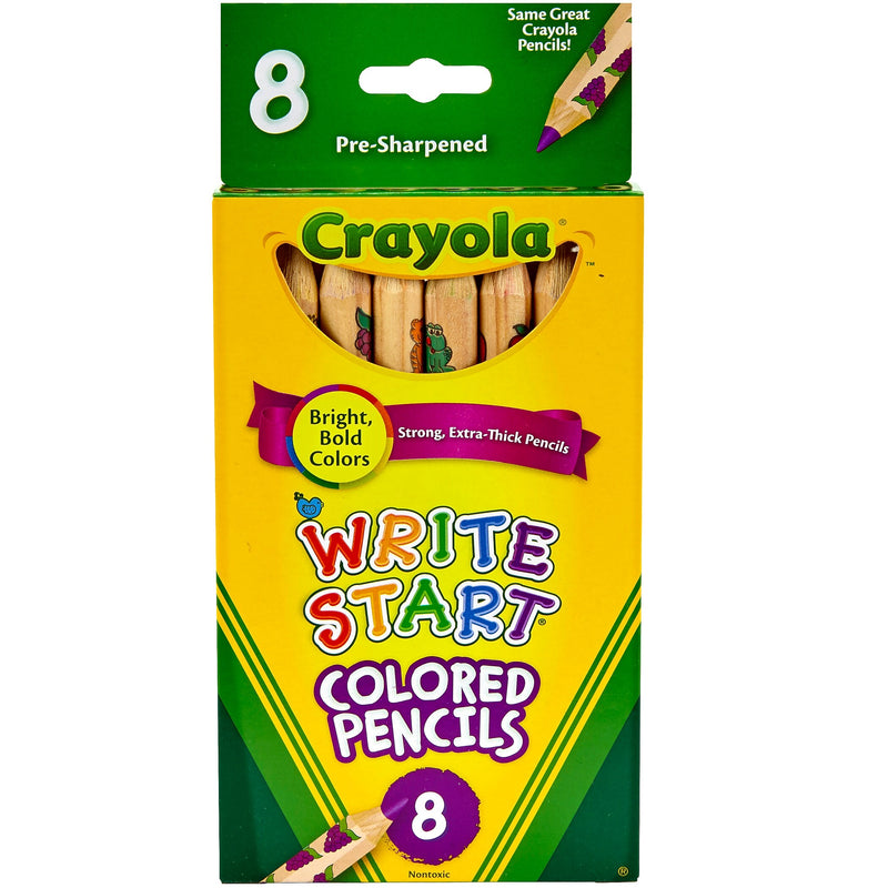 Crayola Write Start Colored Pencils, 8 Per Box, 6 Boxes (BIN684108-6)