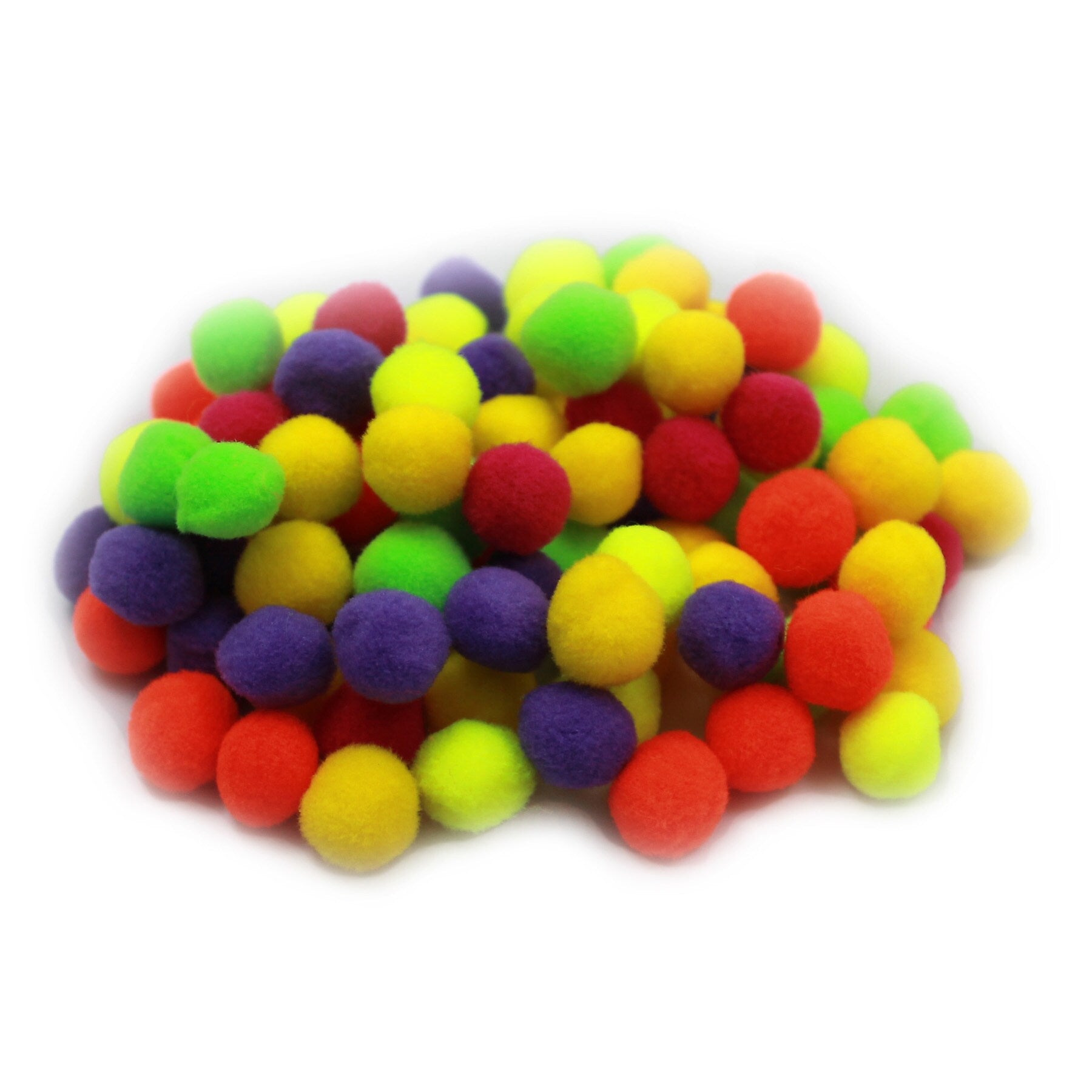 CLI Pom-Poms, 1/2", Hot Colors, 100/Pack, 12 Packs (CHL69116-12)